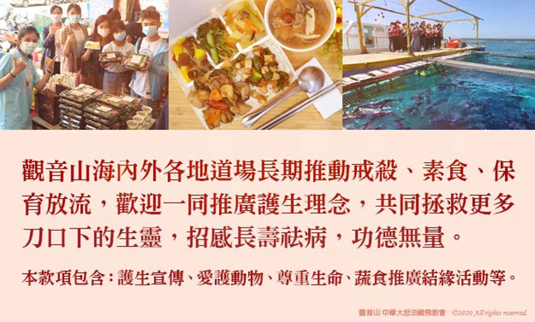 【?護生慈善 保育放流】給即將被宰殺的生靈一次活命的機會