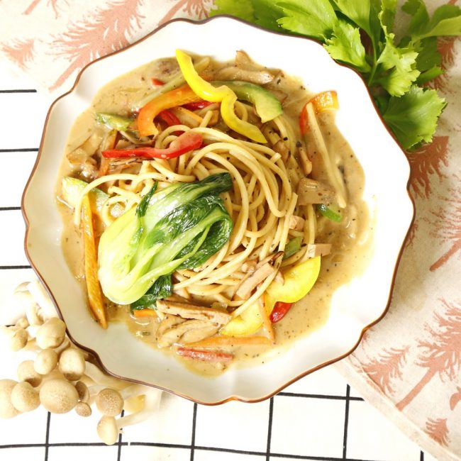 義式料理 ｜素起司時蔬義大利麵｜全素